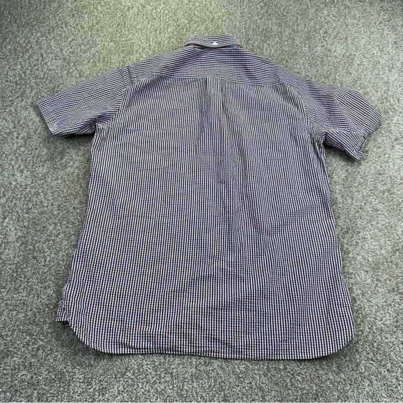Brooks Brothers Red Fleece Checkered Seersucker Shirt Size L Red White Blue - Picture 7 of 14